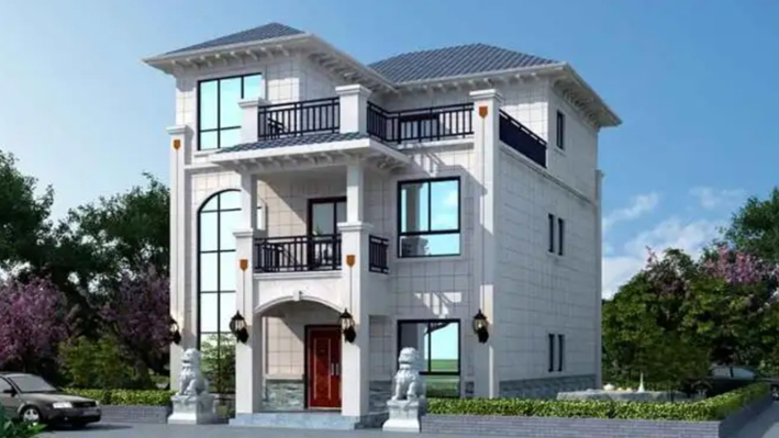 外墻仿石漆施工效果圖